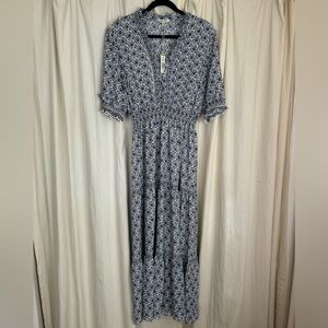 Max Studio Blue Patterned Maxi Dress